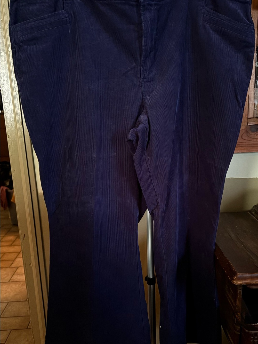 Cato Navy Corduroy Straight-Leg Women's Pants 22W Like New